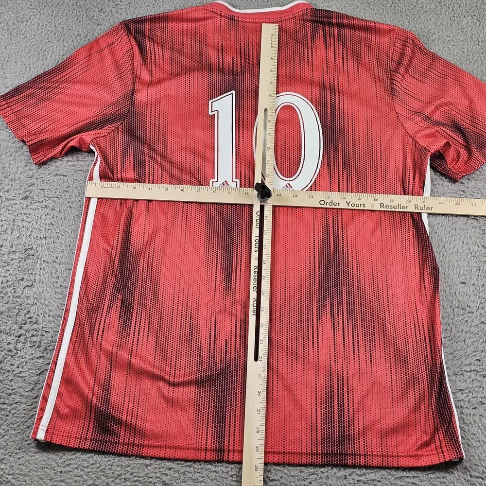 Dynamo FC Soccer Jersey‎ Mens XL Red Adidas Climalite 10 Short Sleeve Top